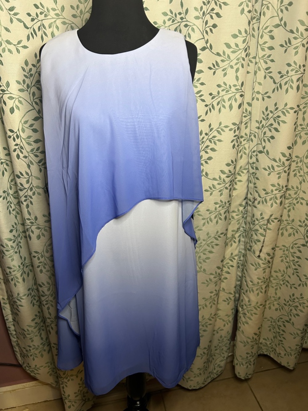 Vince Camuto Lavender to Periwinkle Asymmetrical Ombre Dress